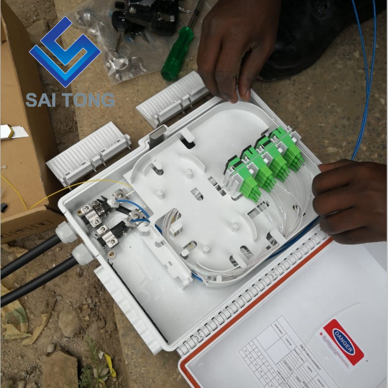 Cixi made16 core scatola di terminazione sc/upc scatola di distribuzione FTTH 16 core pressacavo in gomma impermeabile Gpon onu scatola di giunzione in fibra