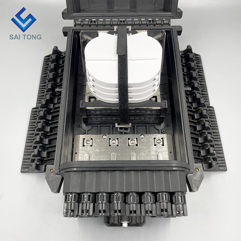 IP68 2/24 porte scatola di distribuzione in fibra fibra ottica chiusura giunto apparecchiatura PP + GF PA66 96 nucleo parete palo montato outdoorenclosure