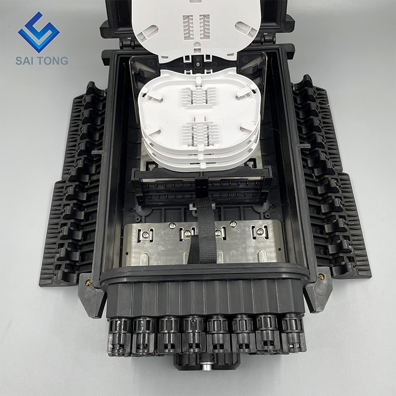 IP68 2/24 porte scatola di distribuzione in fibra fibra ottica chiusura giunto apparecchiatura PP + GF PA66 96 nucleo parete palo montato outdoorenclosure