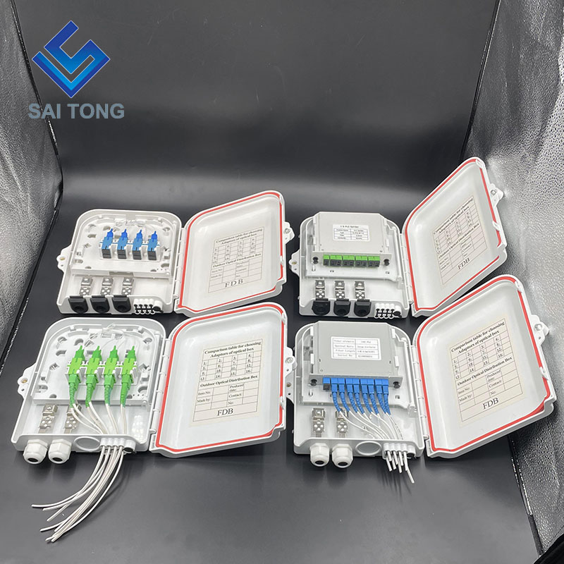 China Factory 48 core ftth box plc splitter 4 vassoio scatola di distribuzione ottica 2 in 8 porte NAP per apparecchiature in fibra ottica