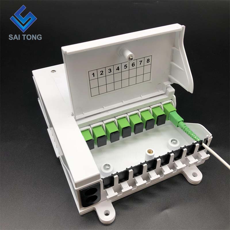 Cixi Saitong FTTH 8 Core scatola morsettiera in fibra ottica per interni ed esterni 8 porte Mini montaggio a parete Nuovo prodotto con stile ucraino