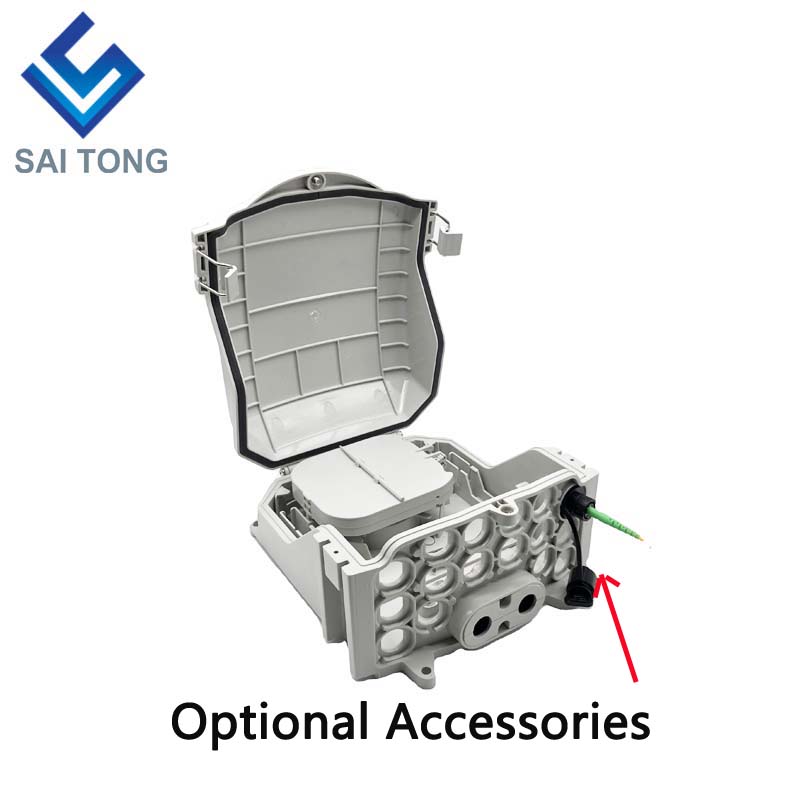 FTTH Saitong IP65 16 conduttori in fibra ottica Terminal Box PC + ABS Materiale Outdoor 16 Porte Scatole di distribuzione con 2 vassoi