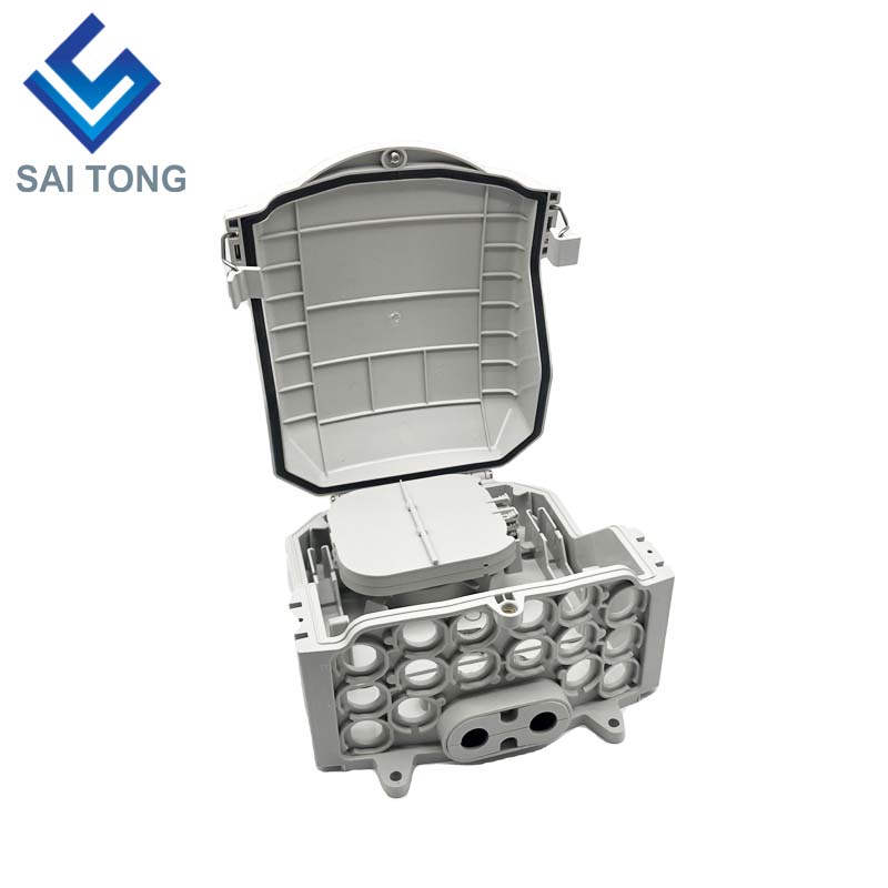 FTTH Saitong IP65 16 conduttori in fibra ottica Terminal Box PC + ABS Materiale Outdoor 16 Porte Scatole di distribuzione con 2 vassoi