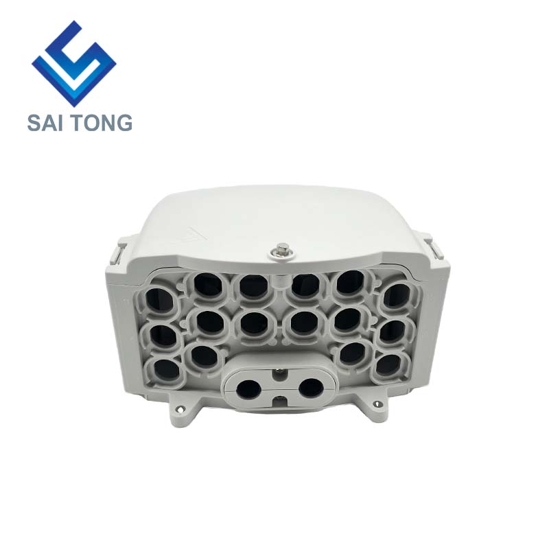 FTTH Saitong IP65 16 conduttori in fibra ottica Terminal Box PC + ABS Materiale Outdoor 16 Porte Scatole di distribuzione con 2 vassoi