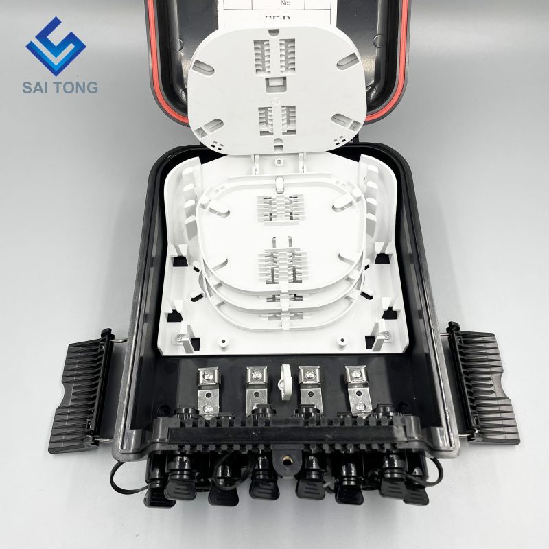 Nuovo prodotto scatola terminale di accesso in fibra a 8 conduttori montata su palo a parete Scatola di terminazione in fibra ottica 2 in 8 out ABS con connettore huawei