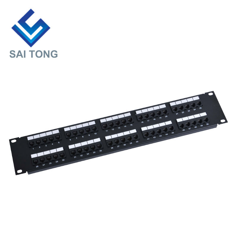 2U 19 '' 50 Porte RJ11 Krone Giacche, staffa in acciaio Cat3 Patch Panel Blank Unshielded utp Cat3 RJ11 Patch panel