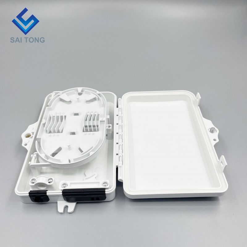 IP65 Fornitura 1/2 porta mini scatola in fibra ottica FTTH scatola morsettiera in fibra di plastica a 2 conduttori per esterni con adattatore SC LC