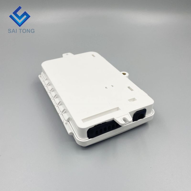 Saitong 1/6 Porte FTTH FTTX Scatola di distribuzione in fibra ottica a 6 core Scatola di supporto PLC Scatola ottica in ABS