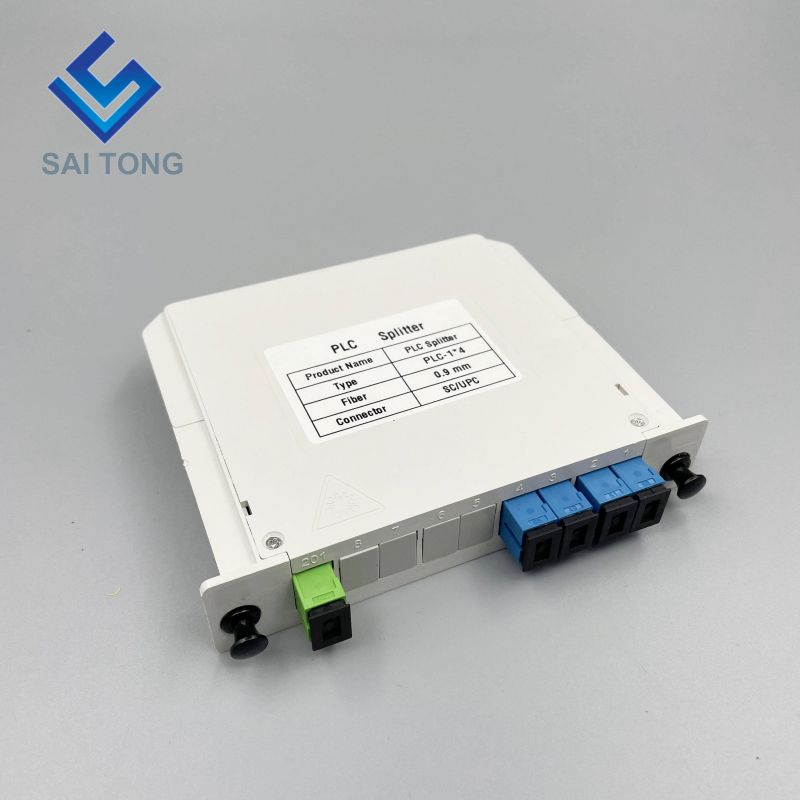 1:4 SC/UPC Rack Mount Plc Splitter ABS Box SC UPC Connettori tipo a cassetta 1X4 Splitter in fibra ottica