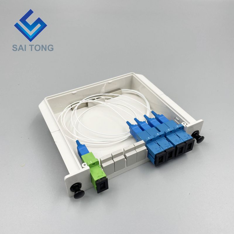 1:4 SC/UPC Rack Mount Plc Splitter ABS Box SC UPC Connettori tipo a cassetta 1X4 Splitter in fibra ottica