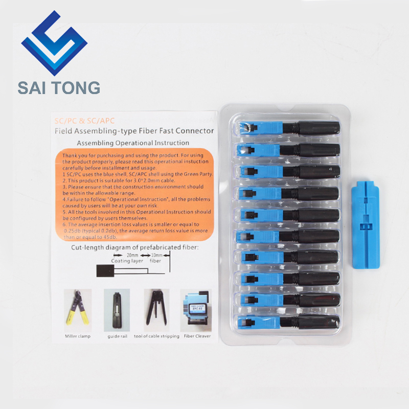 Saitong Supply Connettore rapido per apparecchiature di comunicazione sc / upc ftth Connettore rapido per fibra ottica