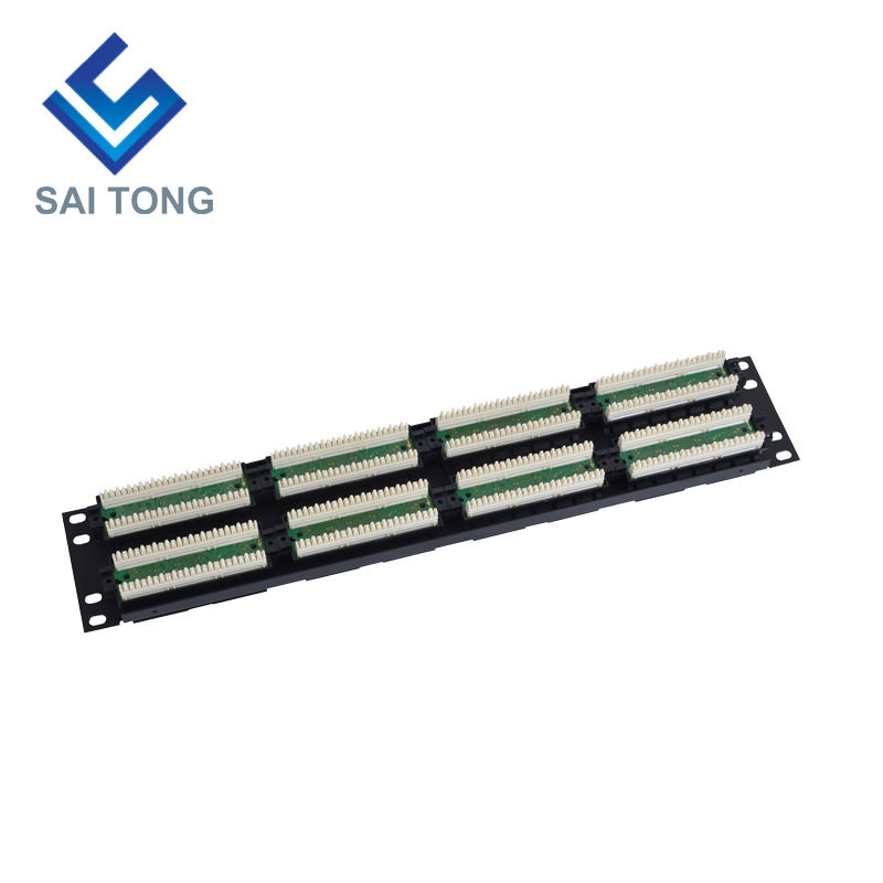 2U 19 '' 48 porte RJ45 Krone giacche, staffa in acciaio Cat6 Patch Panel Blank non schermato utp Cat5e CAT6 CAT6A RJ45 Patch