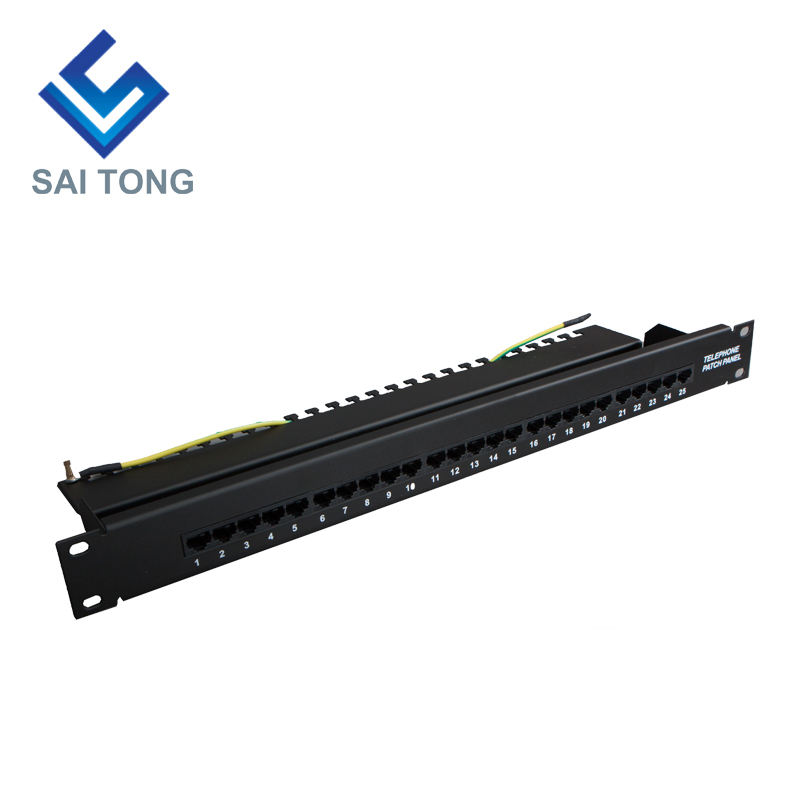 1U 19 '' 25 porte RJ45 Krone Giacche, staffa in acciaio Cat6 Patch Panel Blank non schermato utp Cat5e CAT5 RJ45 Patch panel