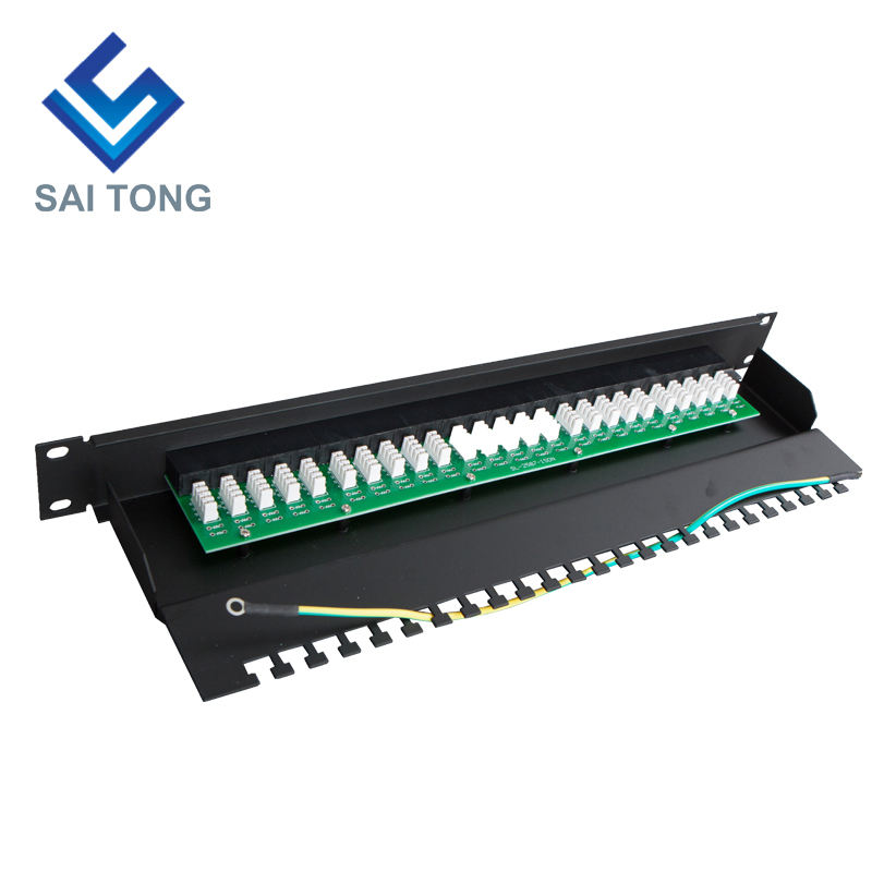 1U 19 '' 25 porte RJ45 Krone Giacche, staffa in acciaio Cat6 Patch Panel Blank non schermato utp Cat5e CAT5 RJ45 Patch panel