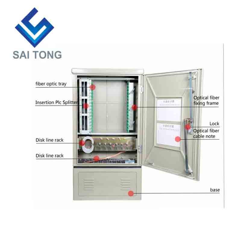 SaiTong FTTH 144 Armadio hub di distribuzione in fibra di base SMC Materiale impermeabile accesso esterno 144 armadio in fibra ottica