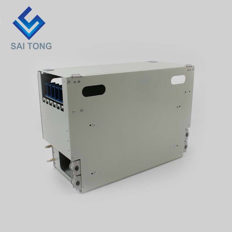 SaiTong FTTH 19 Inch Rack Mount 72 Port Cabinet SC/FC ODF 6 U 72 core Telaio di distribuzione in fibra ottica Carico completo opzionale