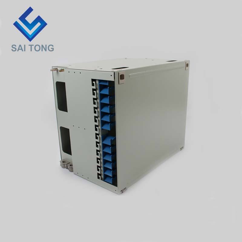 2022 SaiTong FTTH 19 pollici Rack Mount 144 Port Cabinet SC/FC ODF 12U 144 core Telaio di distribuzione in fibra ottica Carico completo opzionale